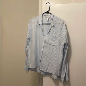 Leith striped button up blouse